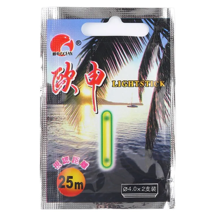 10 Packs OCEAN SUN Luminous Float Night Fishing Light Stick, Visibility: 25m, Size: 4.0 x 37mm