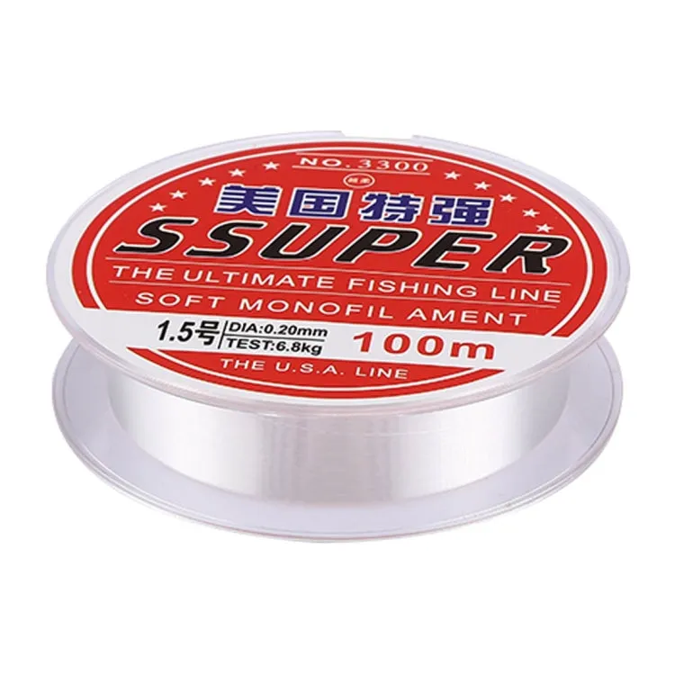 100m Extra Strong 3.5# 0.30mm 9.9kg Power USA Fishing Line(White)