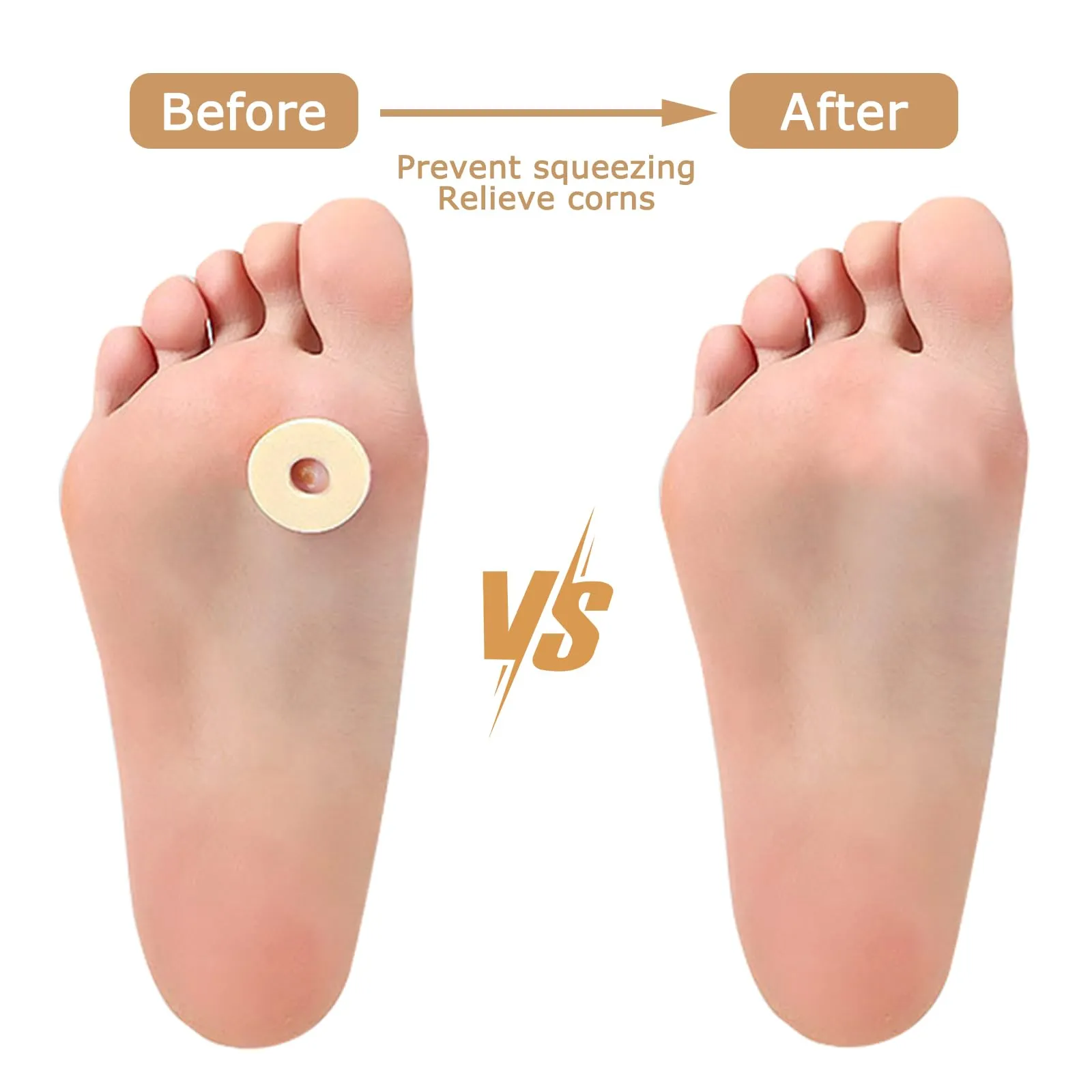 120 pieces corn plaster set, 4 shapes soft latex foam corn rings, anti-friction callus cushion for pain relief, reduce foot and heel pain