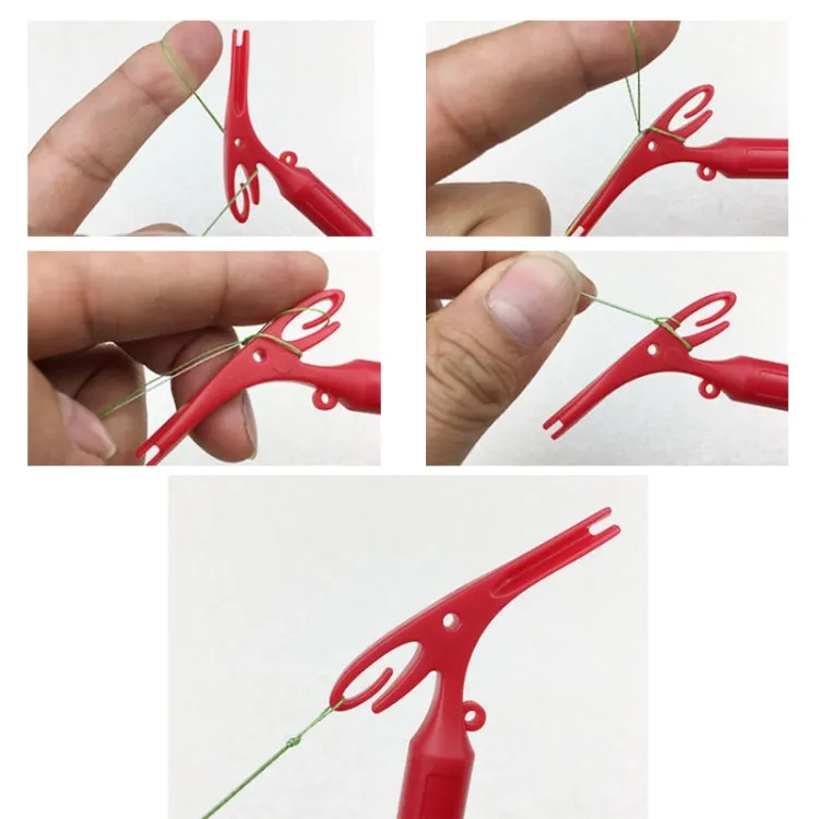 3 In 1 Knotted And Tied Fishing Hook Fishing Tool Multifunctional Hook Retractor(Red Handle)