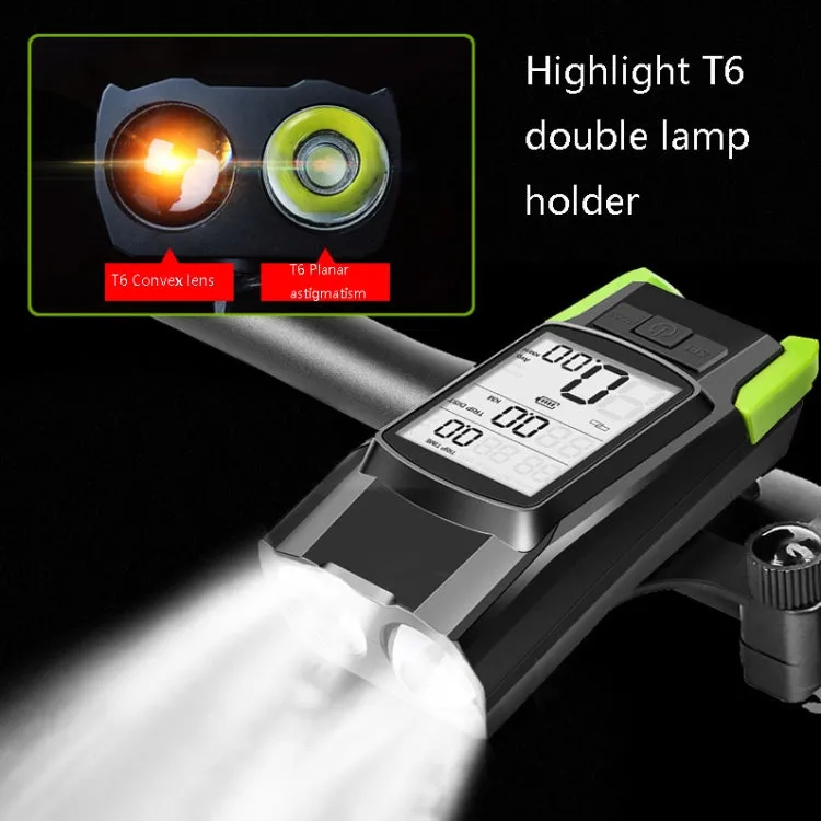 3 In 1 Wireless Bicycle Code Meter Lamp Strong Light Front Light, Colour: Blue Upgrade Floating   Tail Light