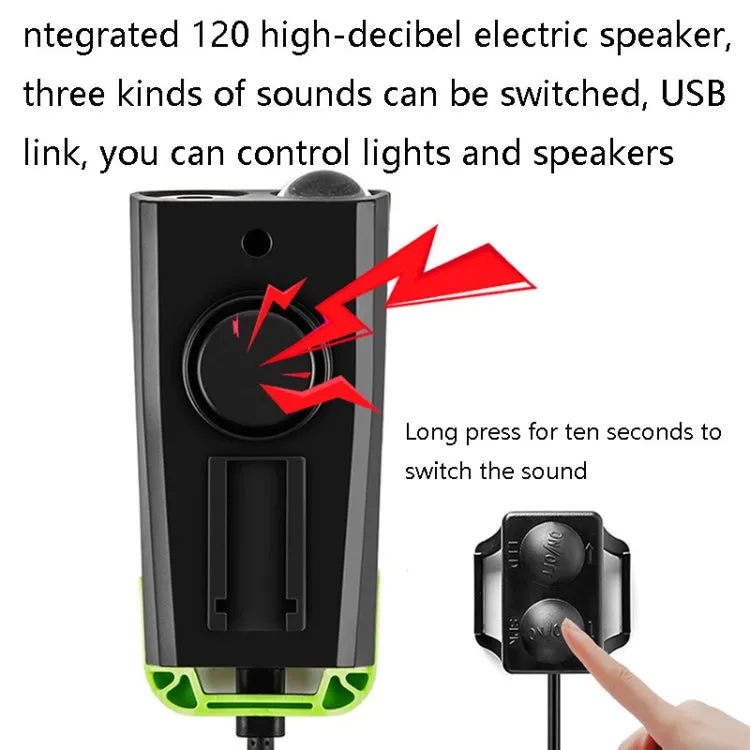 3 In 1 Wireless Bicycle Code Meter Lamp Strong Light Front Light, Colour: Blue Upgrade Floating   Tail Light