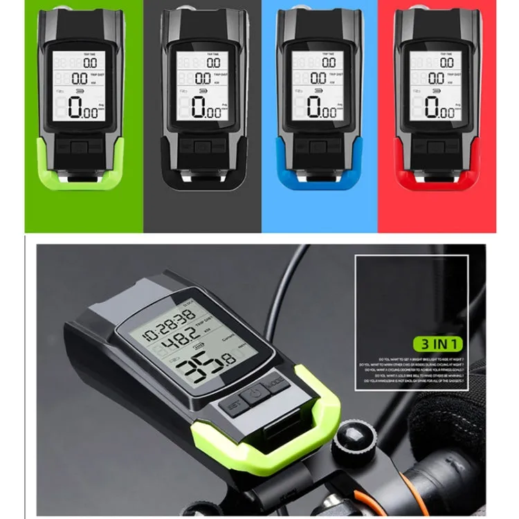 3 In 1 Wireless Bicycle Code Meter Lamp Strong Light Front Light, Colour: Blue Upgrade Floating   Tail Light
