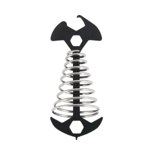 5 PCS Multifunctional Outdoor Camping Fishbone Nail Spring Hook Wind Rope Buckle(Black)