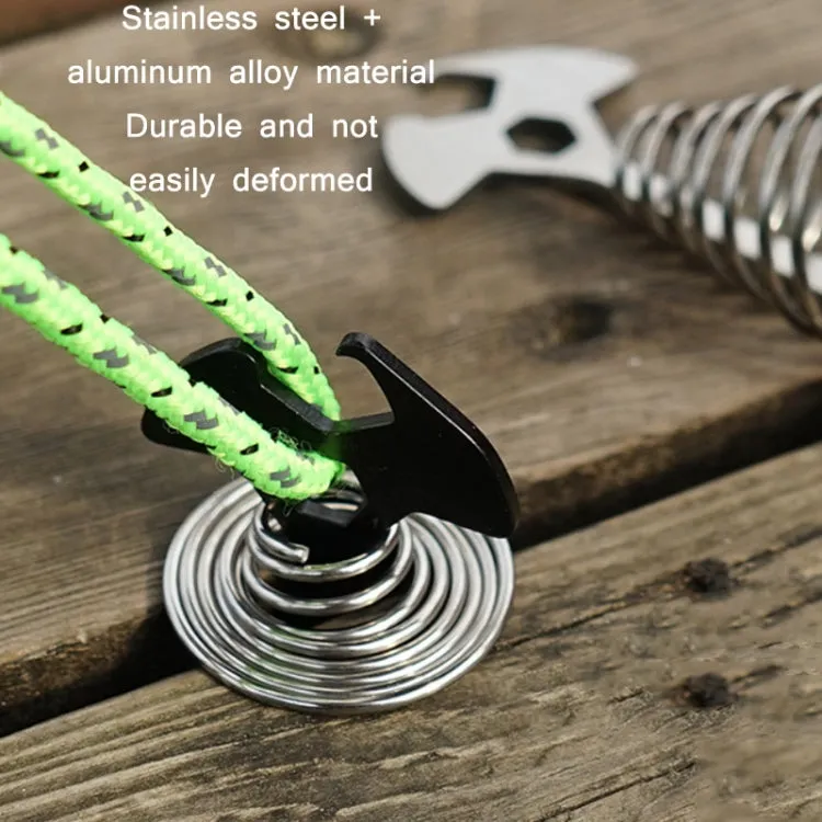 5 PCS Multifunctional Outdoor Camping Fishbone Nail Spring Hook Wind Rope Buckle(Black)