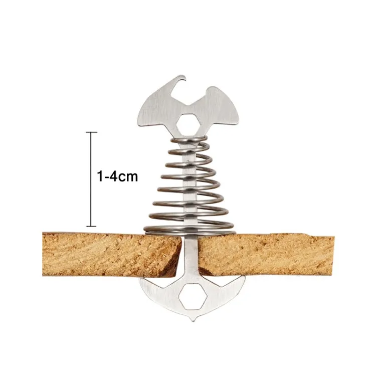 5 PCS Multifunctional Outdoor Camping Fishbone Nail Spring Hook Wind Rope Buckle(Black)