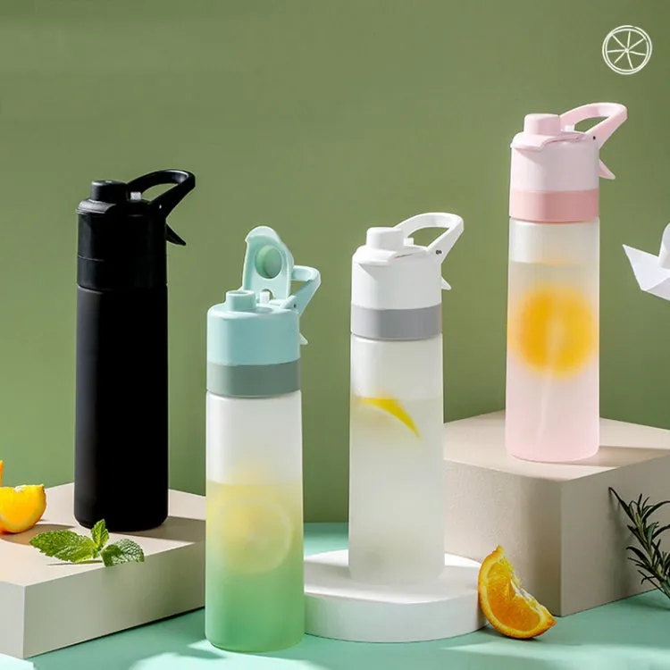 501-600ml Gradient Color Fog Surface Spray Water Cup Outdoor Sports Bottle(Green)