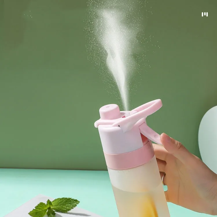 501-600ml Gradient Color Fog Surface Spray Water Cup Outdoor Sports Bottle(Green)