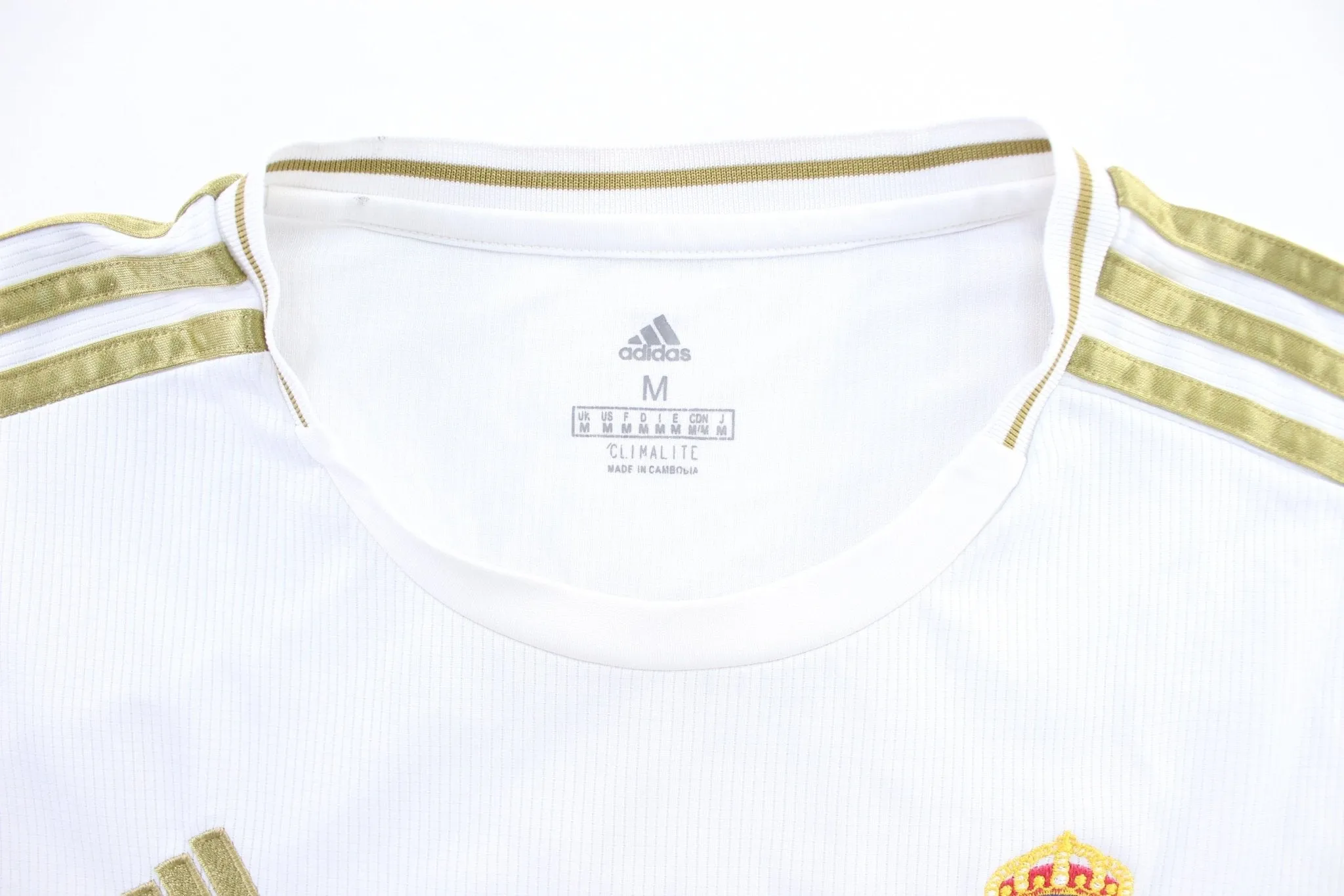 Adidas Embroidered Logo Real Madrid Falcon Bank #11 LS Soccer Jersey