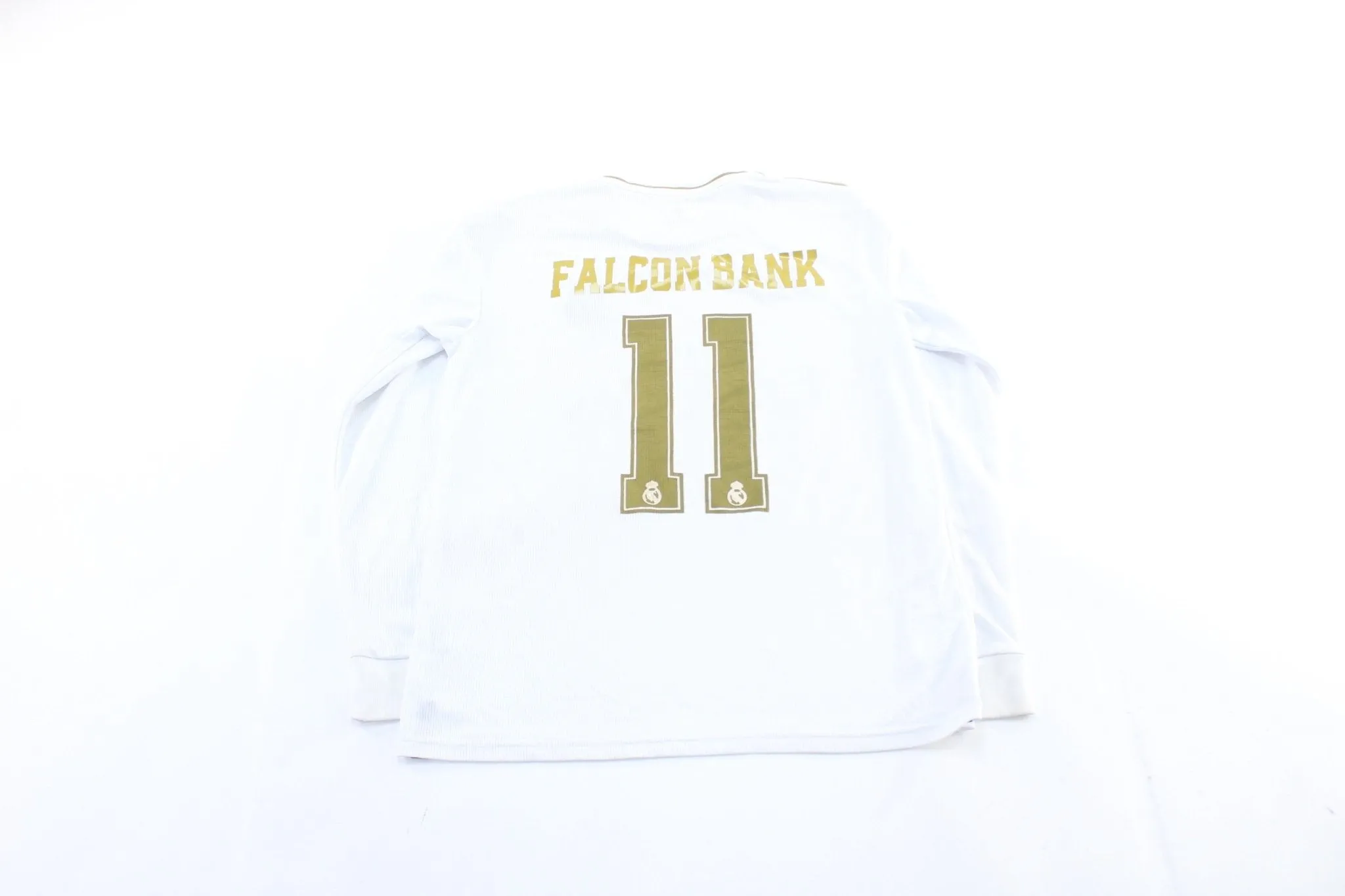 Adidas Embroidered Logo Real Madrid Falcon Bank #11 LS Soccer Jersey