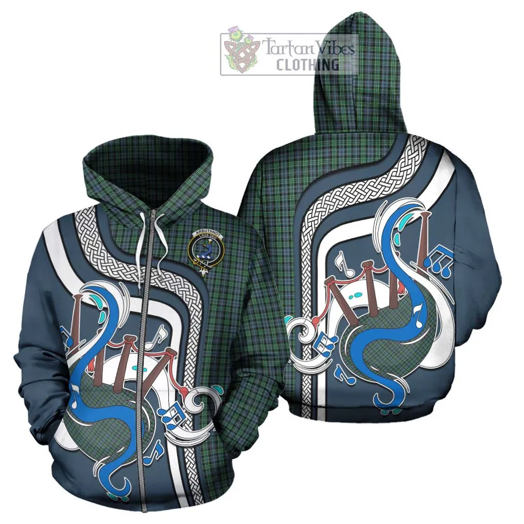 Arbuthnot Tartan Hoodie with Epic Bagpipe Style