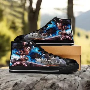 Attack on Titan Levi Ackerman Shoes High Tops Sneakers for Kids and Adults