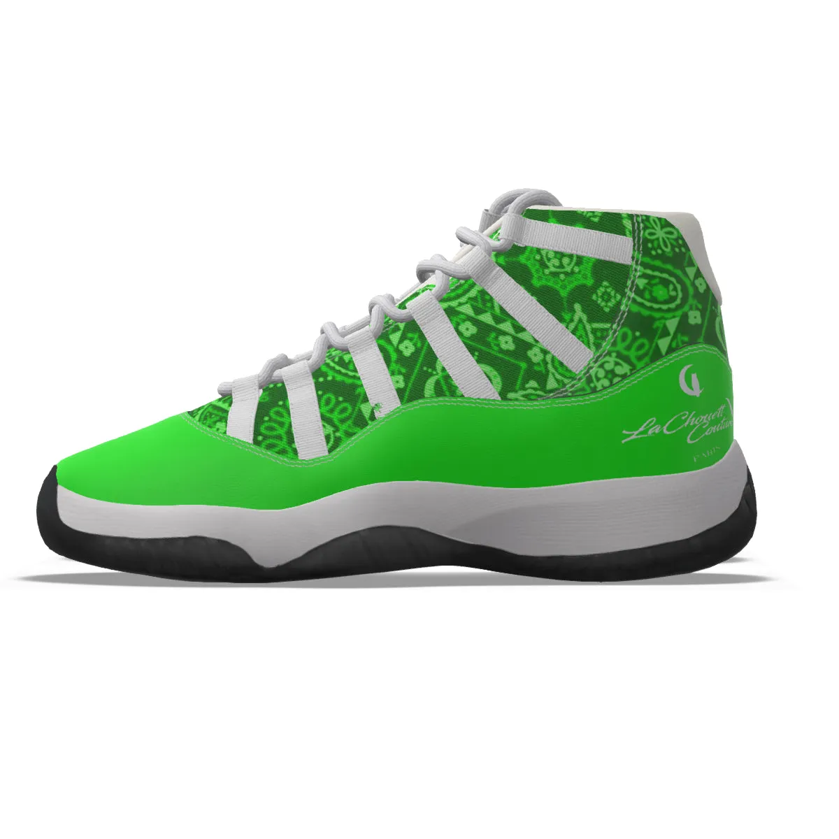 BANDANA VIRAL GREEN Men's High Top Basketball Shoes