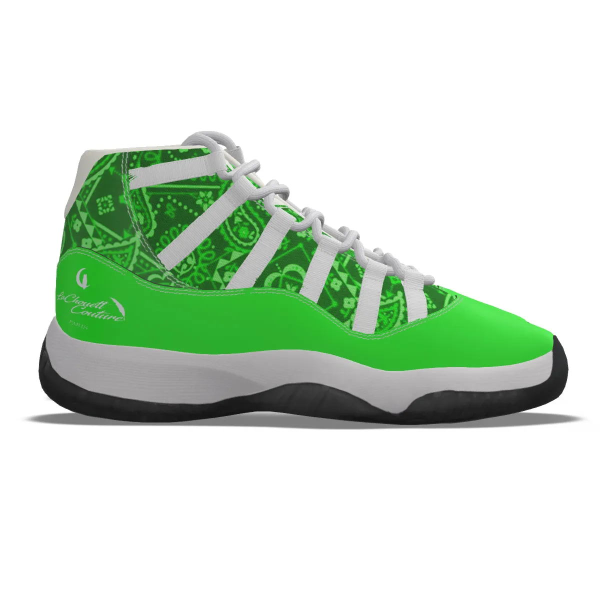 BANDANA VIRAL GREEN Men's High Top Basketball Shoes