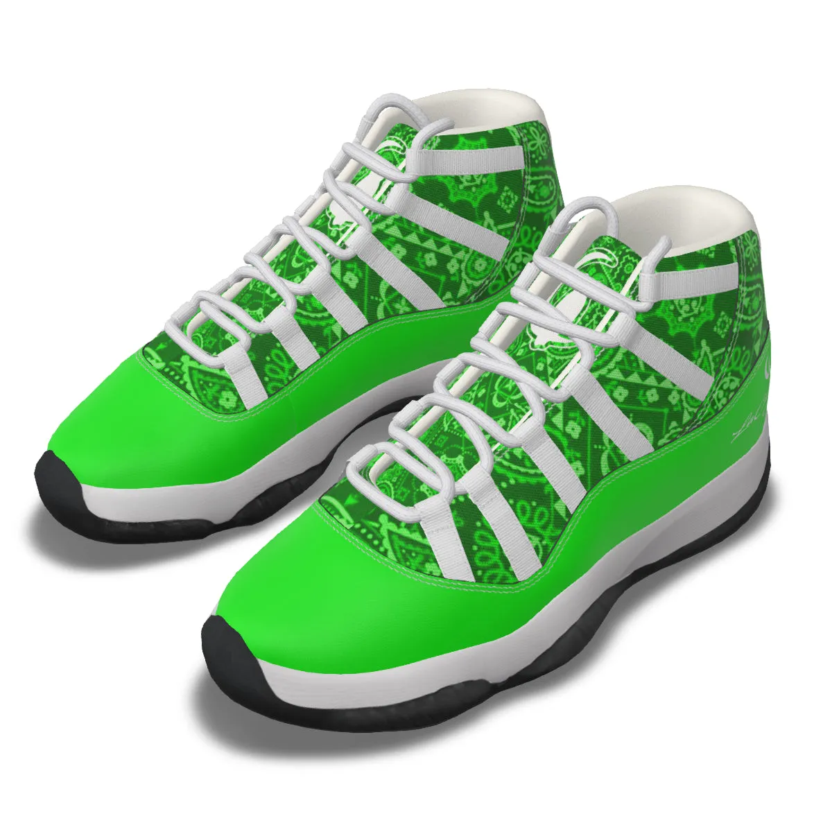 BANDANA VIRAL GREEN Men's High Top Basketball Shoes