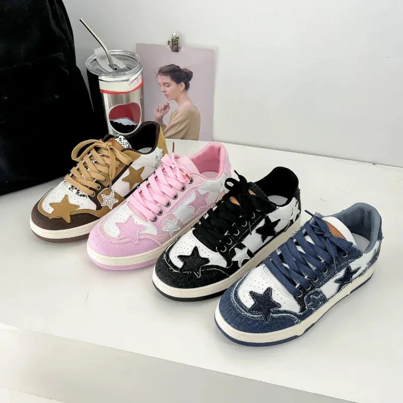 binfenxie Spring and Autumn Fashion New Comfortable Breathable Platform  Lace-up Round Toe Sports Shoes