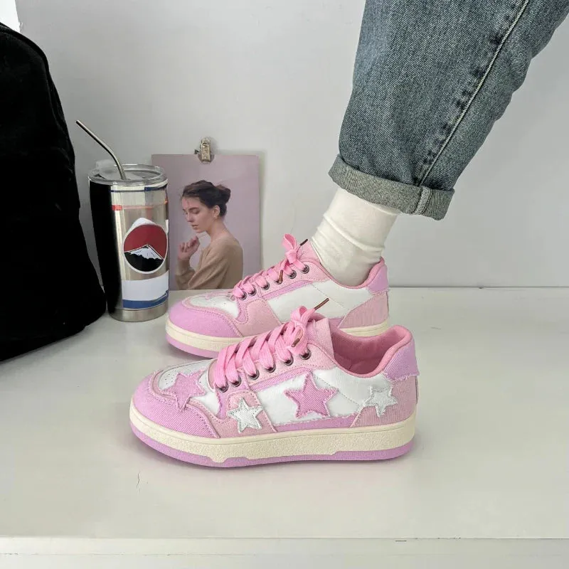 binfenxie Spring and Autumn Fashion New Comfortable Breathable Platform  Lace-up Round Toe Sports Shoes