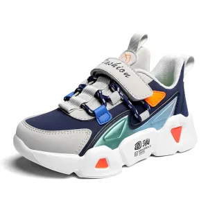 Blue Boys' Single Shoes, Casual Children's Leather, Boys