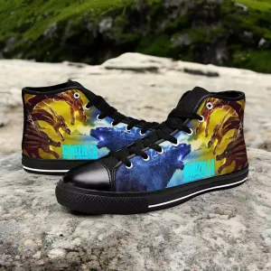 Burning Godzilla Vs King Ghidorah Shoes High Top Sneakers for Kids and Adults