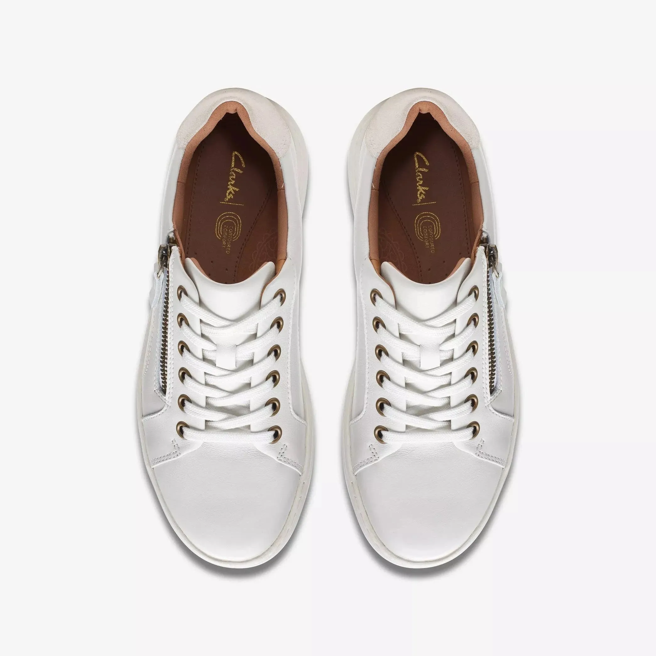 Clarks Women's Nalle Lace Sneakers- White Leather