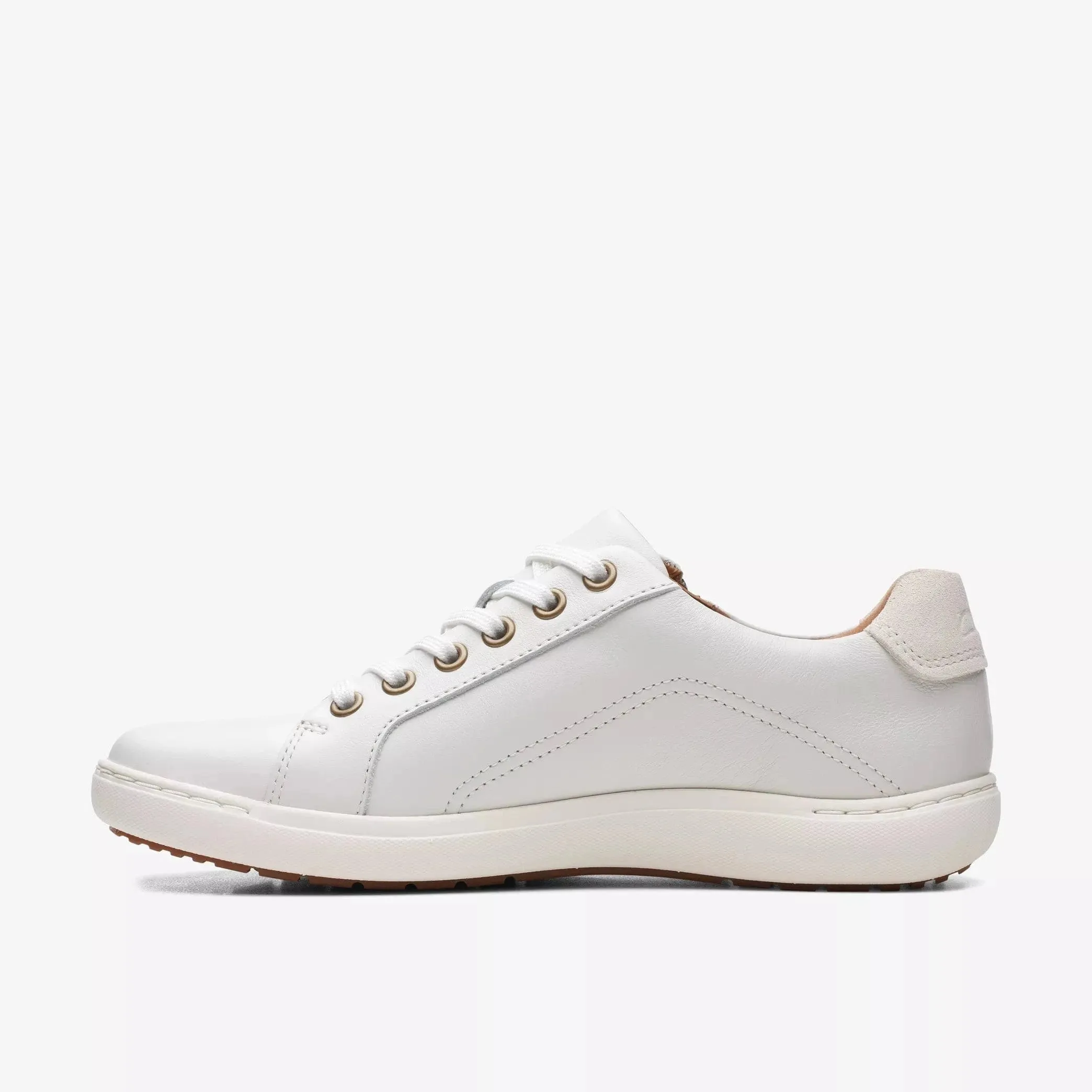 Clarks Women's Nalle Lace Sneakers- White Leather