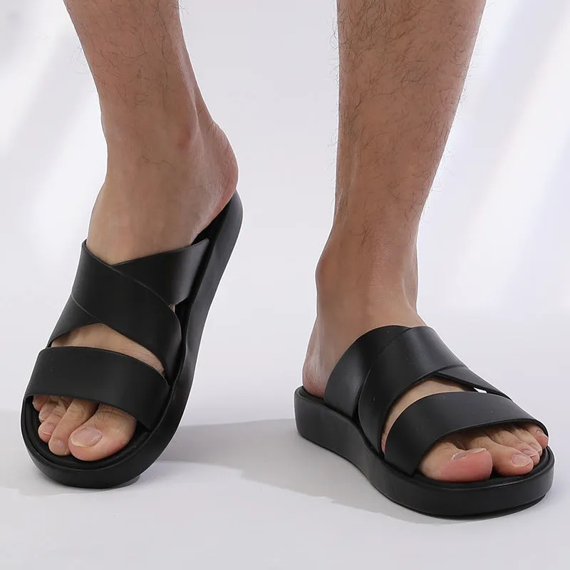 Classic Casual Slippers Flat Shoes Men's Outdoor Sports and Leisure Couples Anti slip Home Indoor Beach Shoes