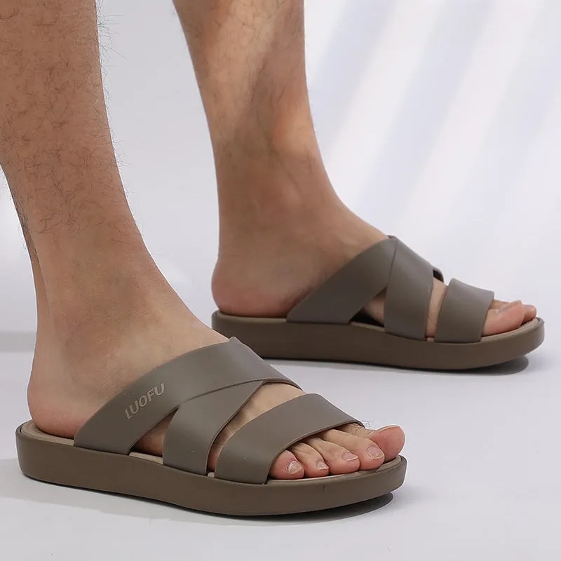 Classic Casual Slippers Flat Shoes Men's Outdoor Sports and Leisure Couples Anti slip Home Indoor Beach Shoes