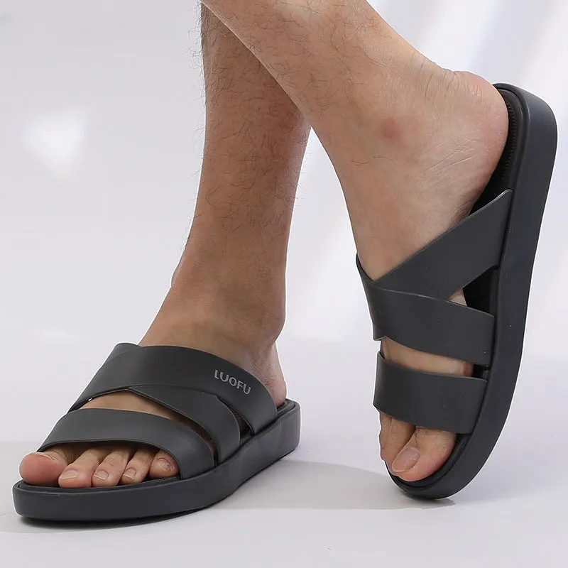 Classic Casual Slippers Flat Shoes Men's Outdoor Sports and Leisure Couples Anti slip Home Indoor Beach Shoes