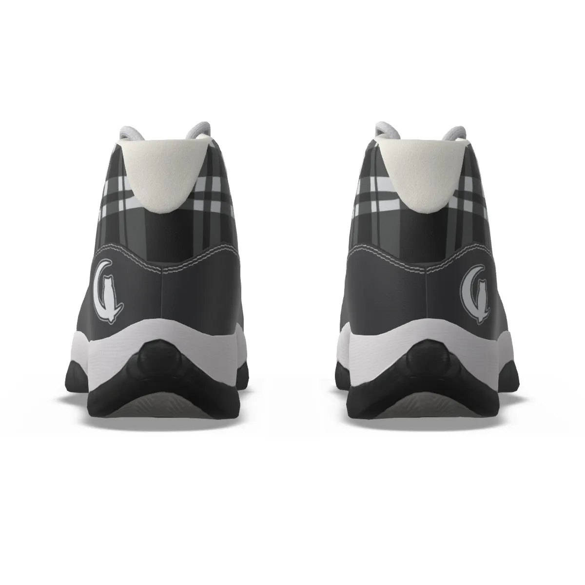 FLEXIN PLAID GREY Men's High Top Basketball Shoes