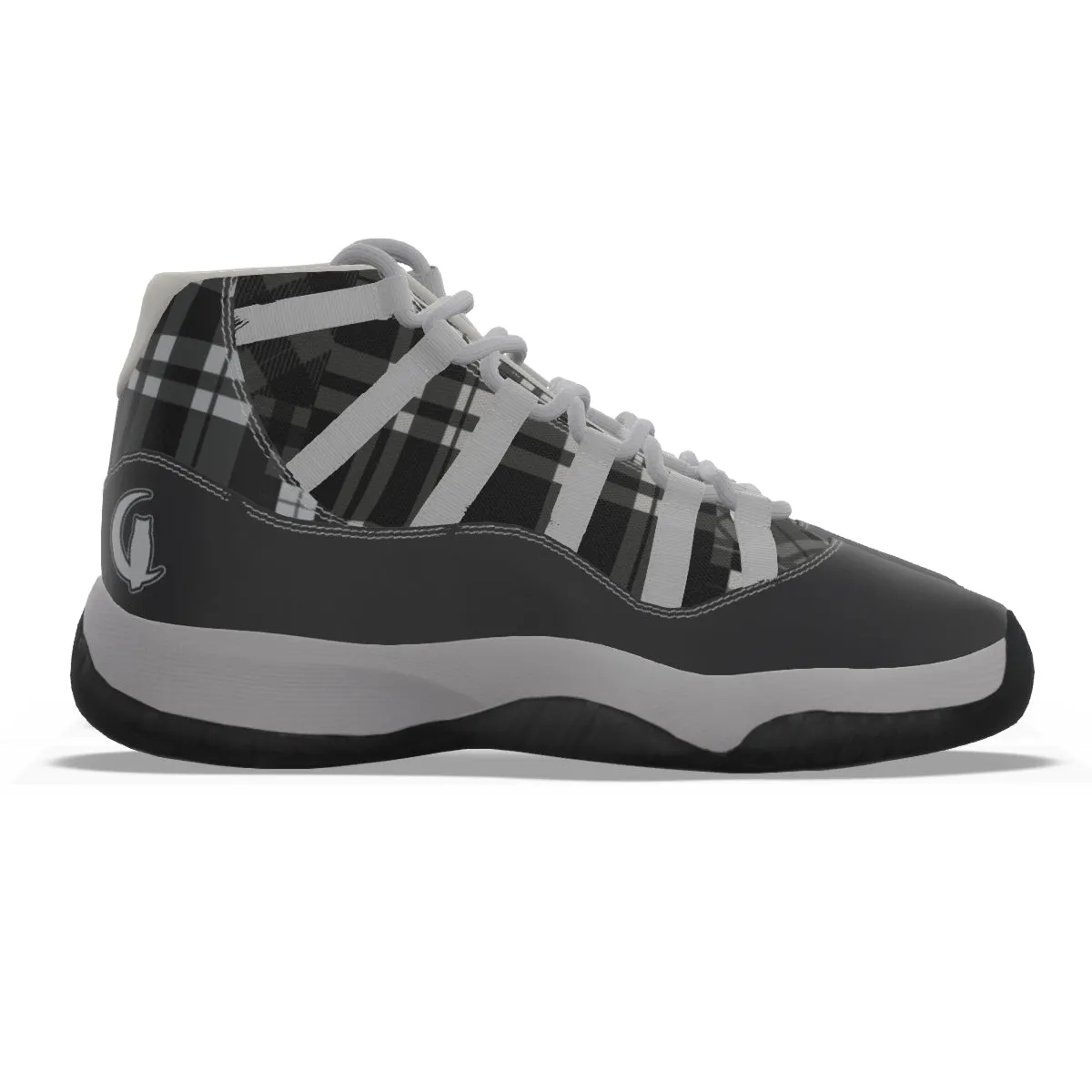 FLEXIN PLAID GREY Men's High Top Basketball Shoes