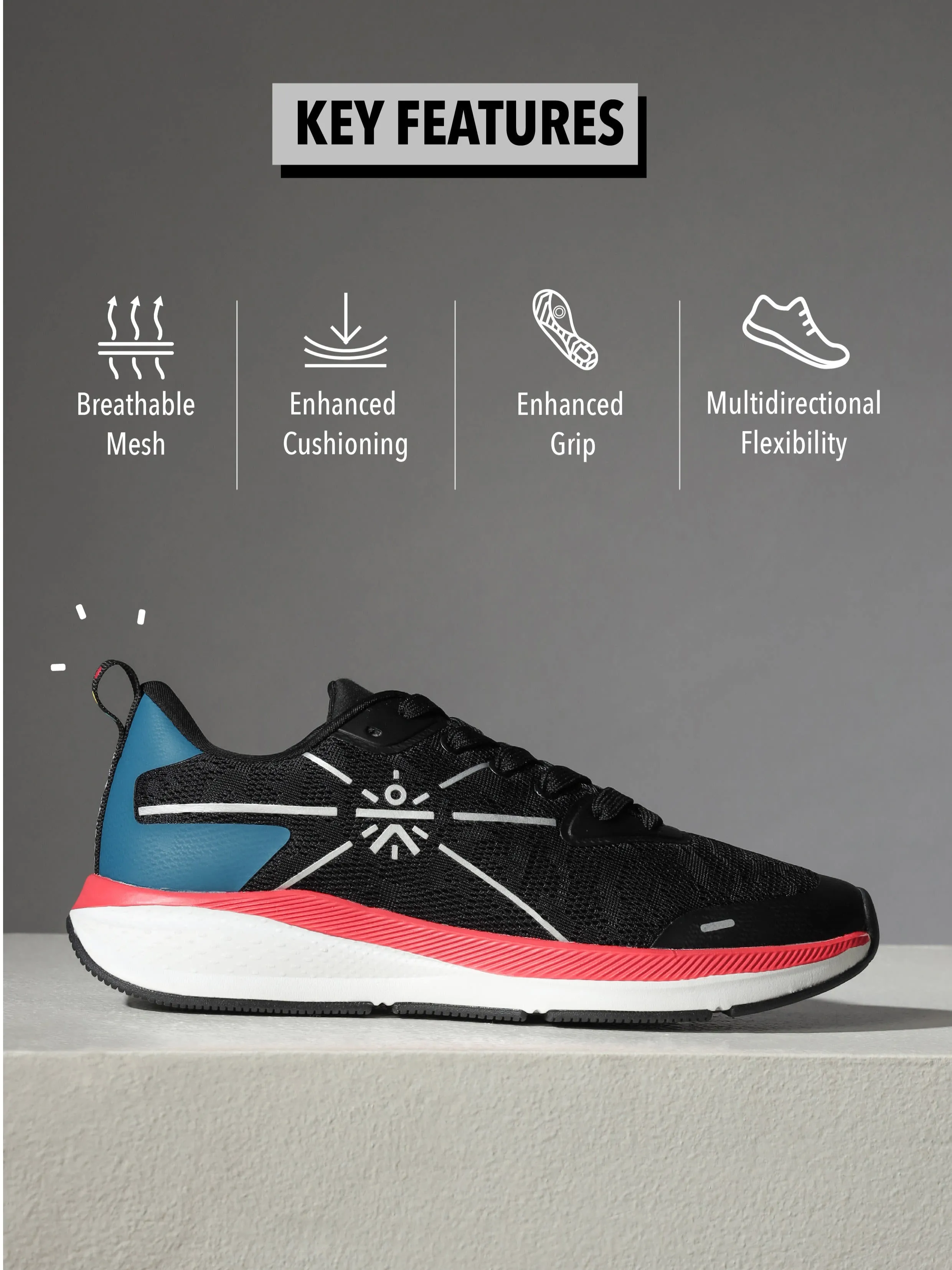 Flomo Men Running Shoes - Black/Blue