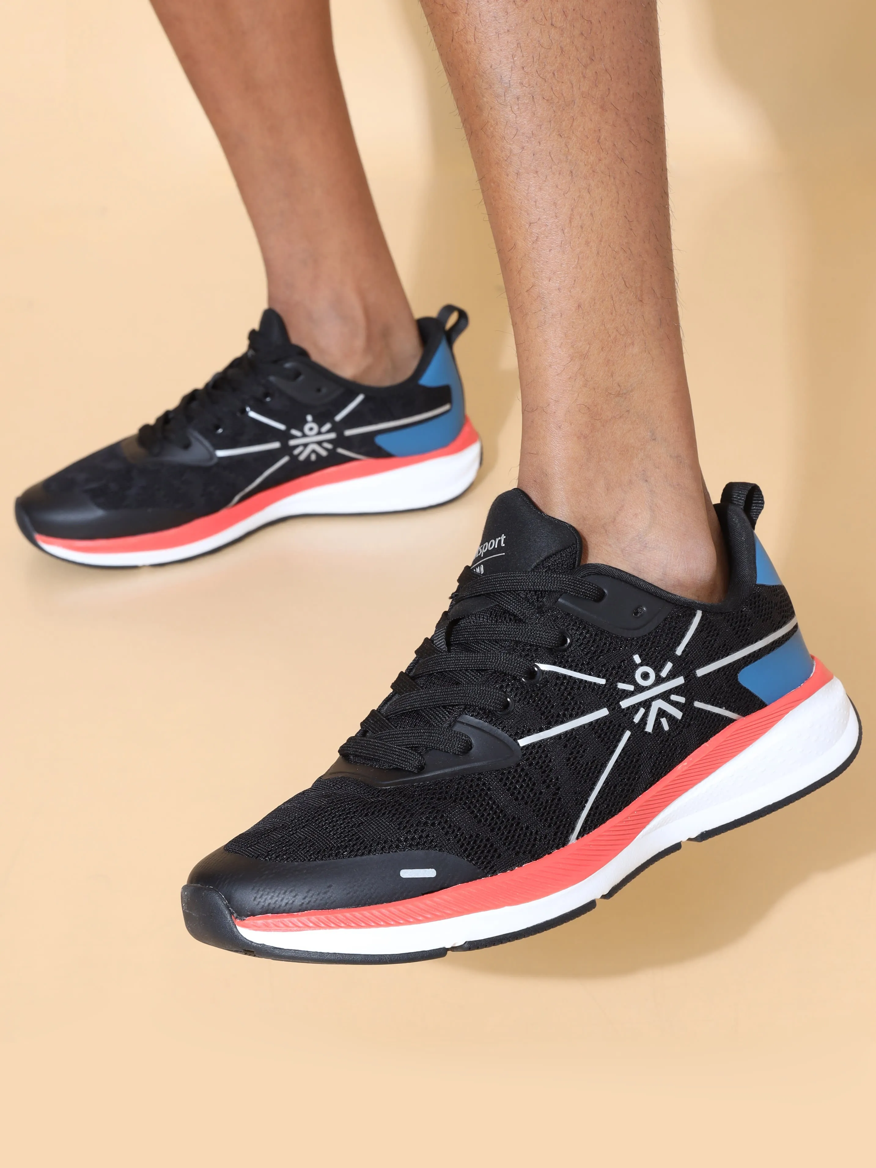Flomo Men Running Shoes - Black/Blue