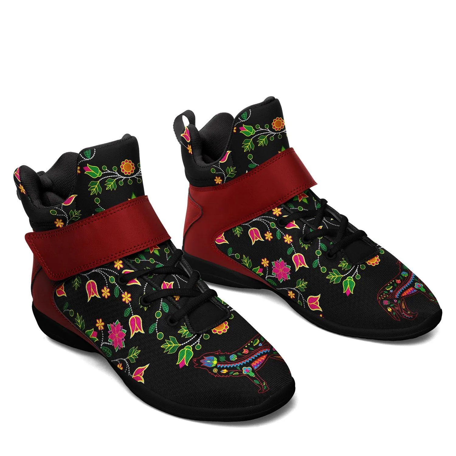 Floral Wolf Ipottaa Basketball / Sport High Top Shoes