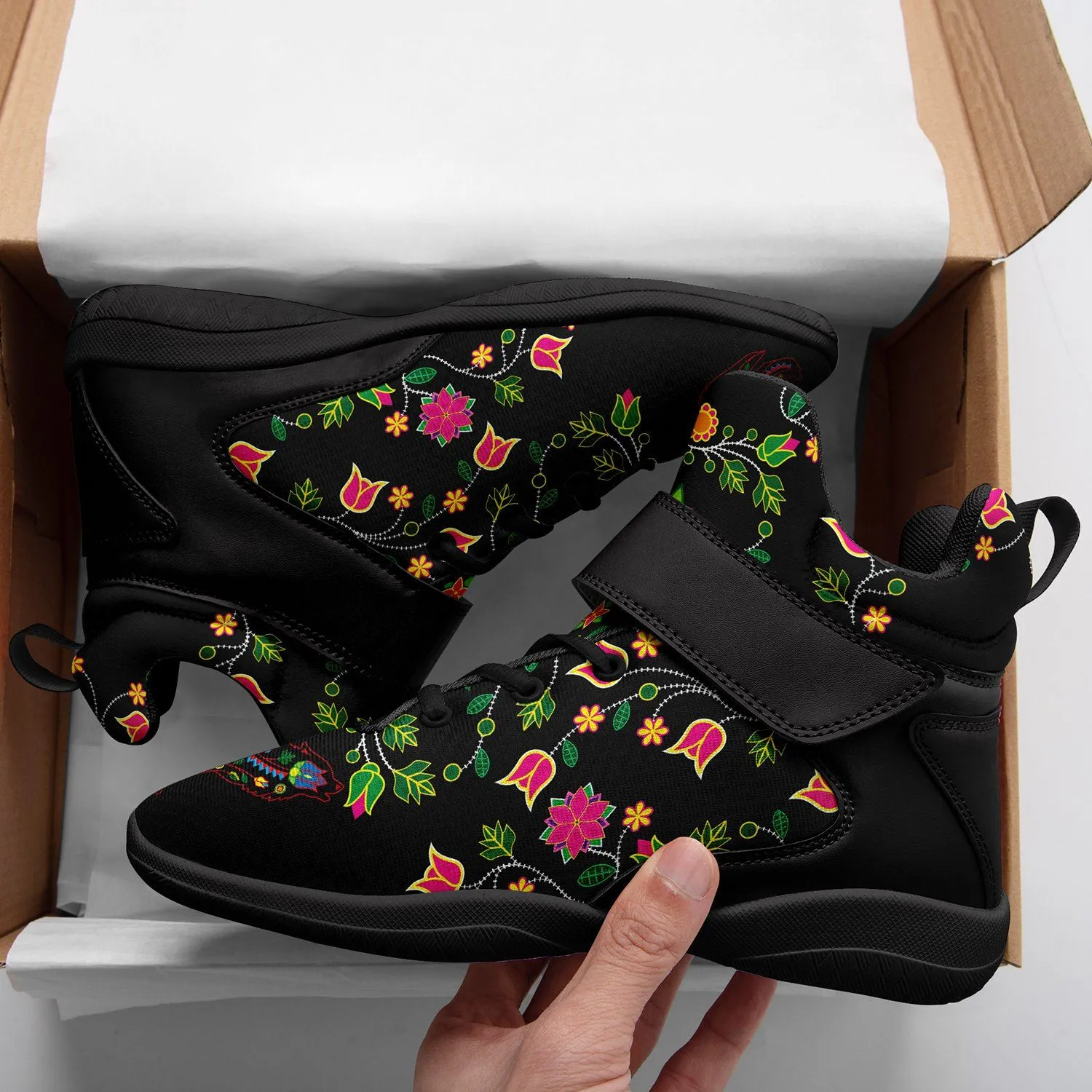 Floral Wolf Ipottaa Basketball / Sport High Top Shoes