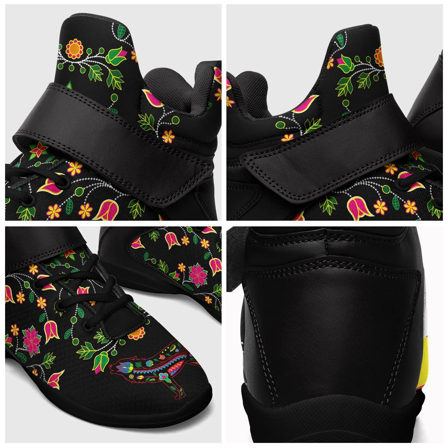 Floral Wolf Ipottaa Basketball / Sport High Top Shoes