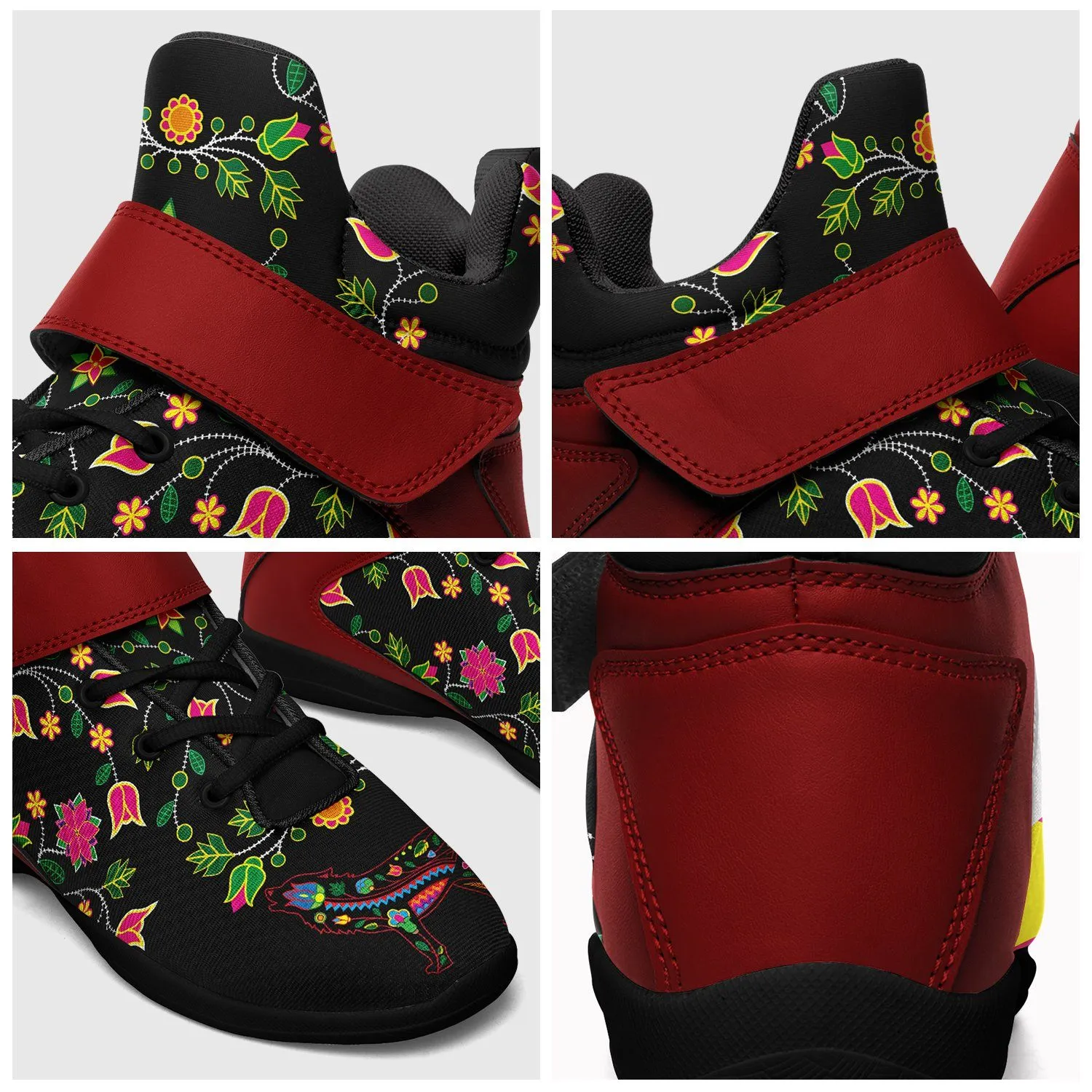 Floral Wolf Ipottaa Basketball / Sport High Top Shoes