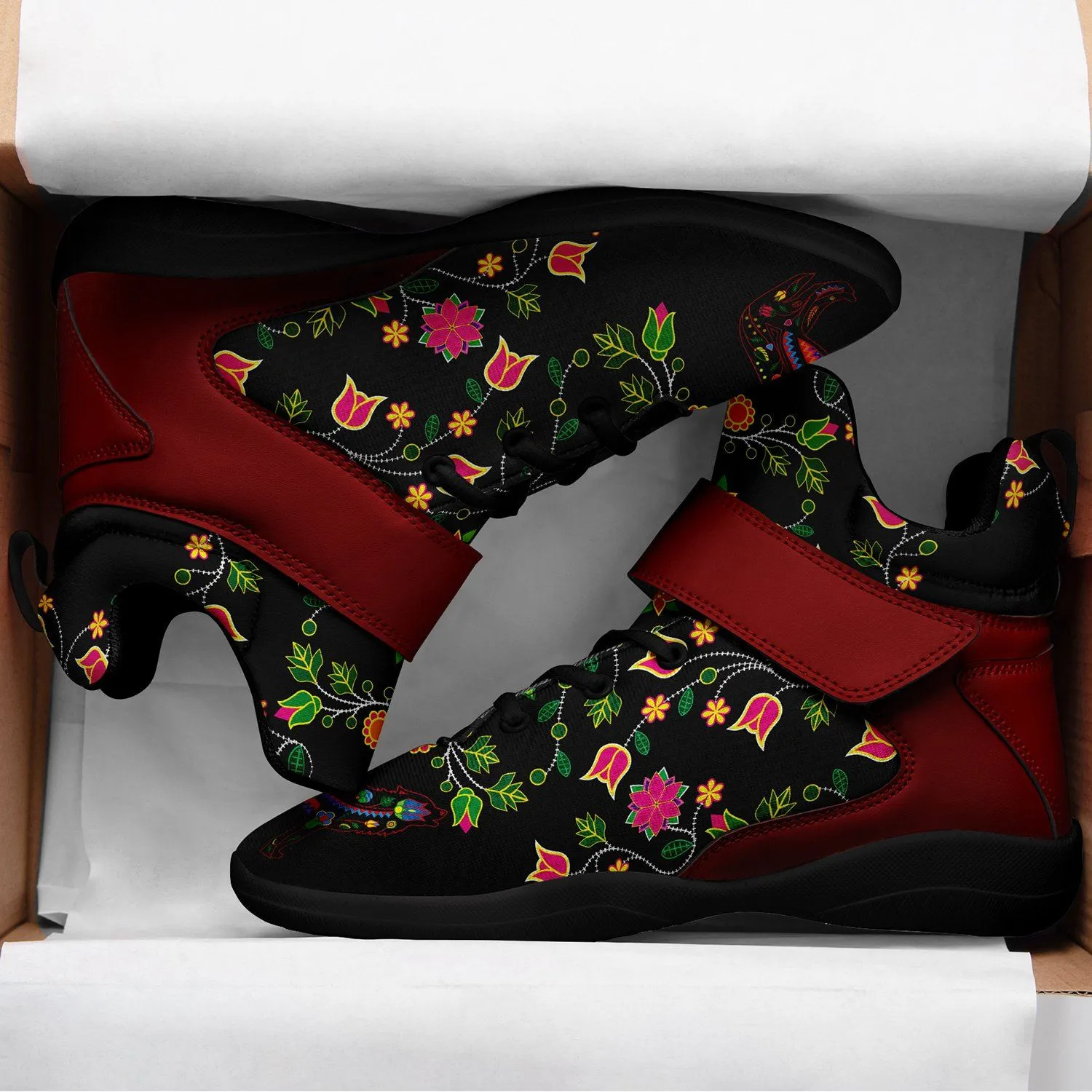 Floral Wolf Ipottaa Basketball / Sport High Top Shoes