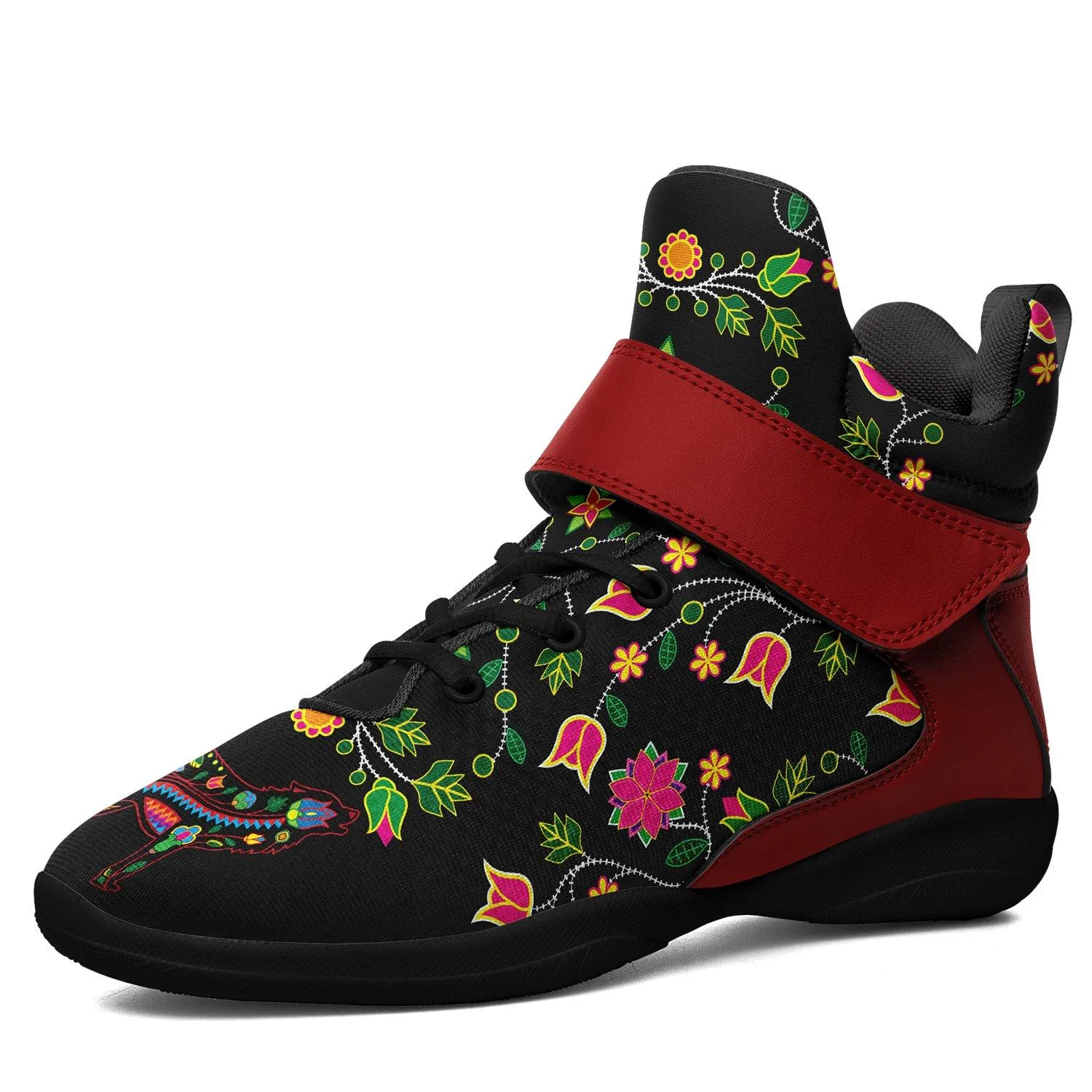 Floral Wolf Ipottaa Basketball / Sport High Top Shoes