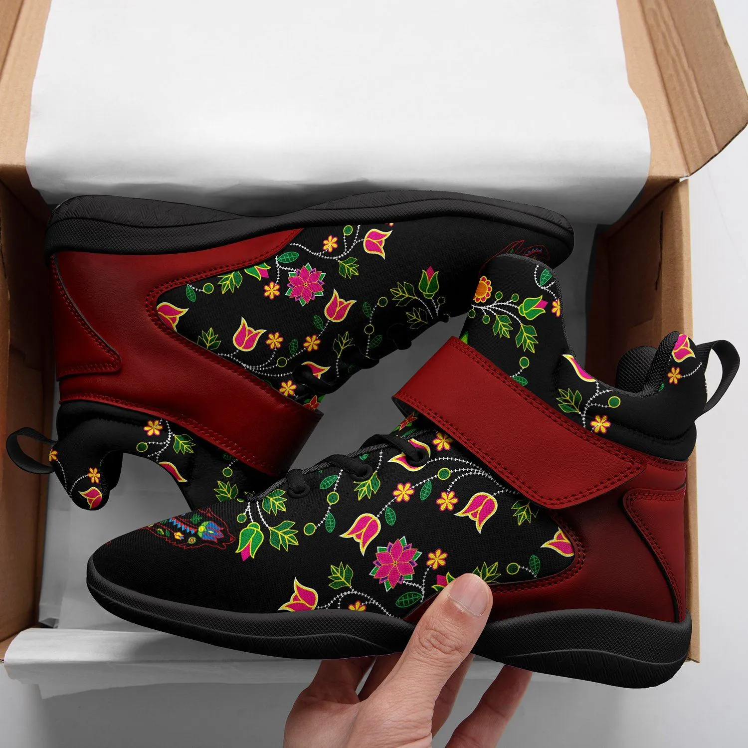 Floral Wolf Ipottaa Basketball / Sport High Top Shoes