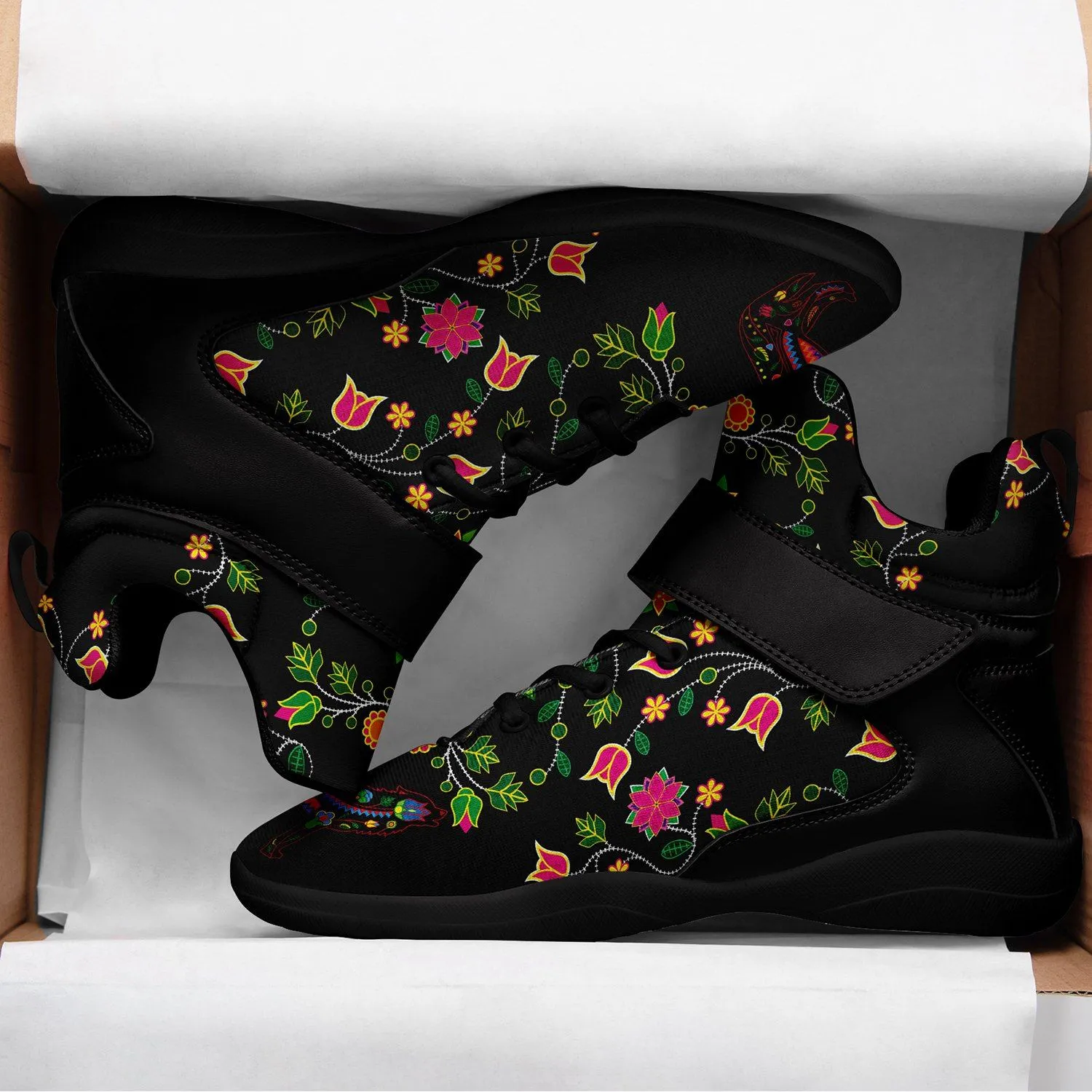 Floral Wolf Ipottaa Basketball / Sport High Top Shoes