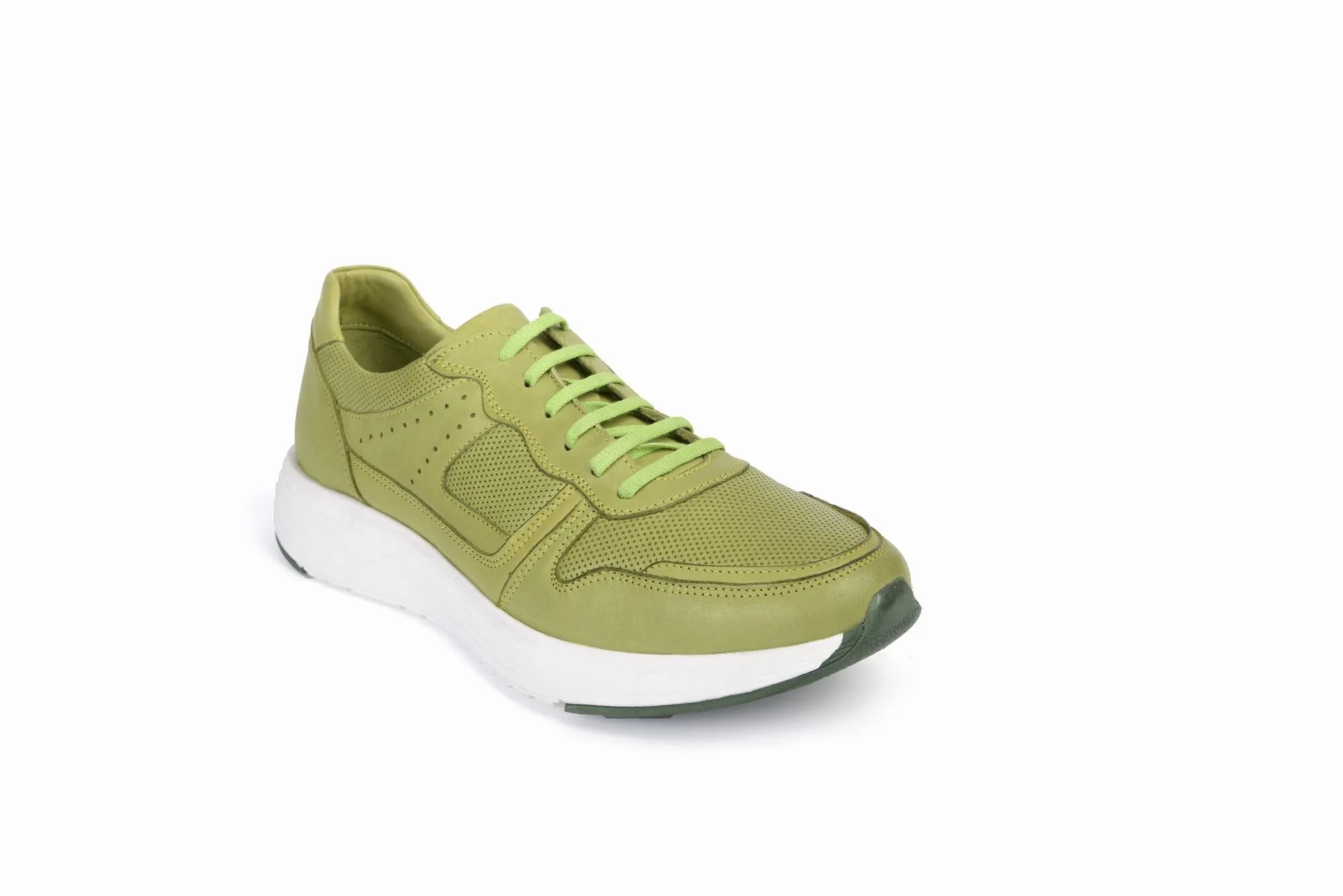 FOOT FEDERATION MOC-TOE LACE-UP MENS SNEAKER LIME GREEN