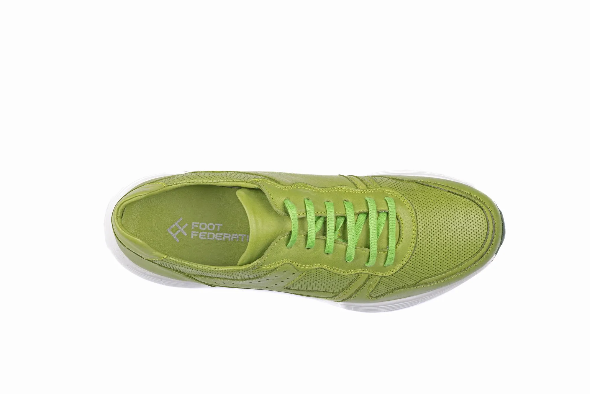 FOOT FEDERATION MOC-TOE LACE-UP MENS SNEAKER LIME GREEN