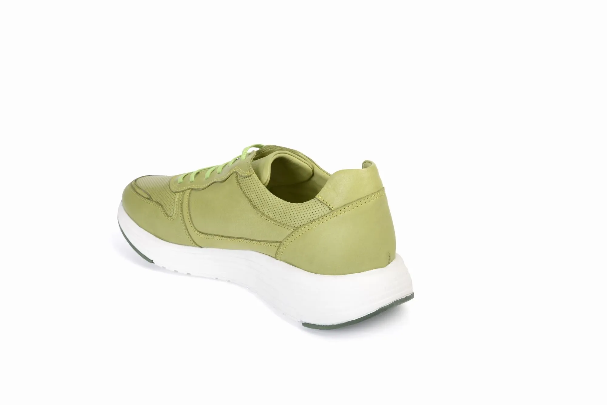 FOOT FEDERATION MOC-TOE LACE-UP MENS SNEAKER LIME GREEN