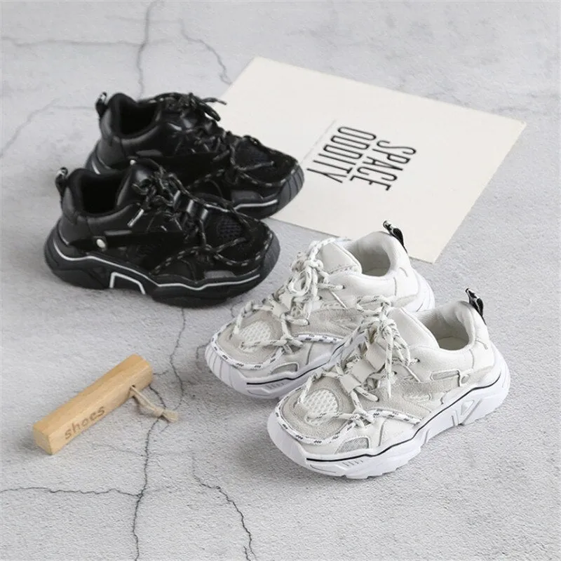 Girls Sport Shoes Reflective Shoelace Breathable Outdoor Tennis Fashion Sneakers