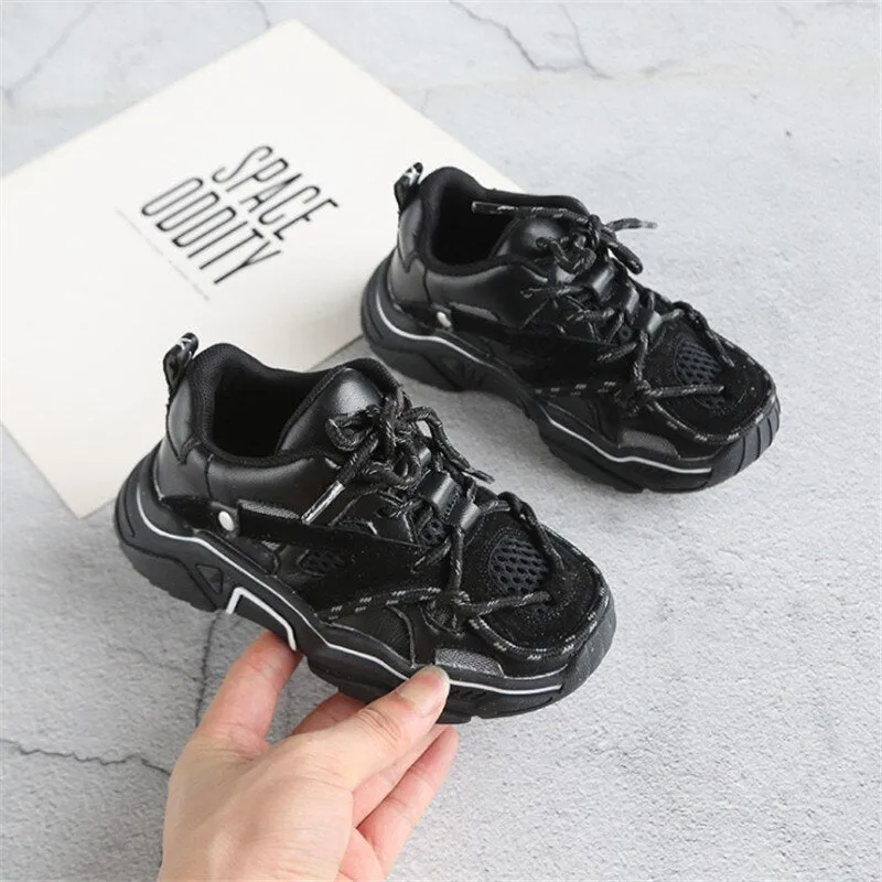 Girls Sport Shoes Reflective Shoelace Breathable Outdoor Tennis Fashion Sneakers