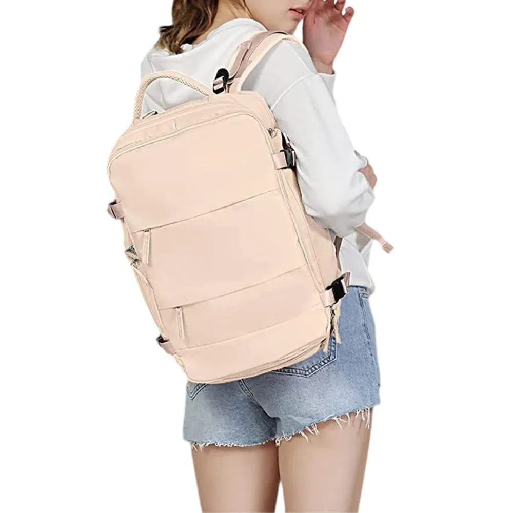 Large Travel Backpack Hiking Backpack Outdoor Gym Bag Mommy Bag-Beige