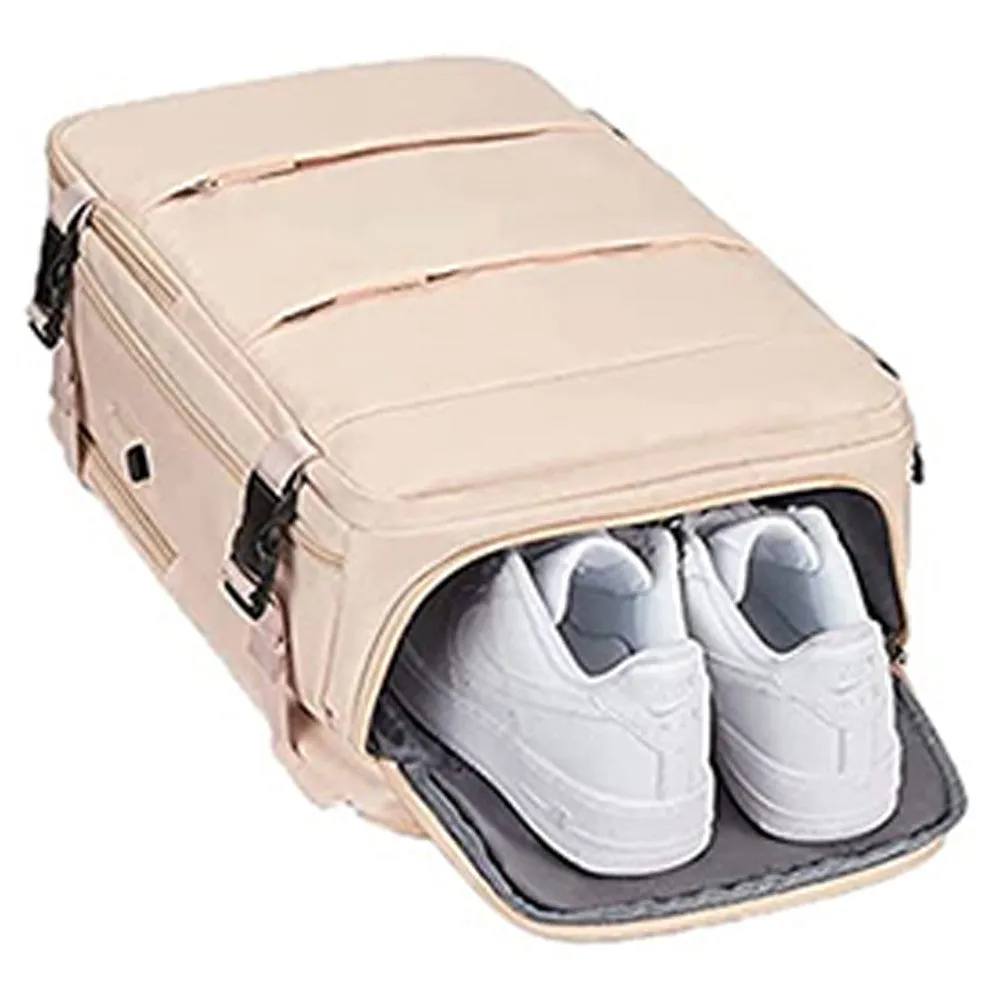 Large Travel Backpack Hiking Backpack Outdoor Gym Bag Mommy Bag-Beige