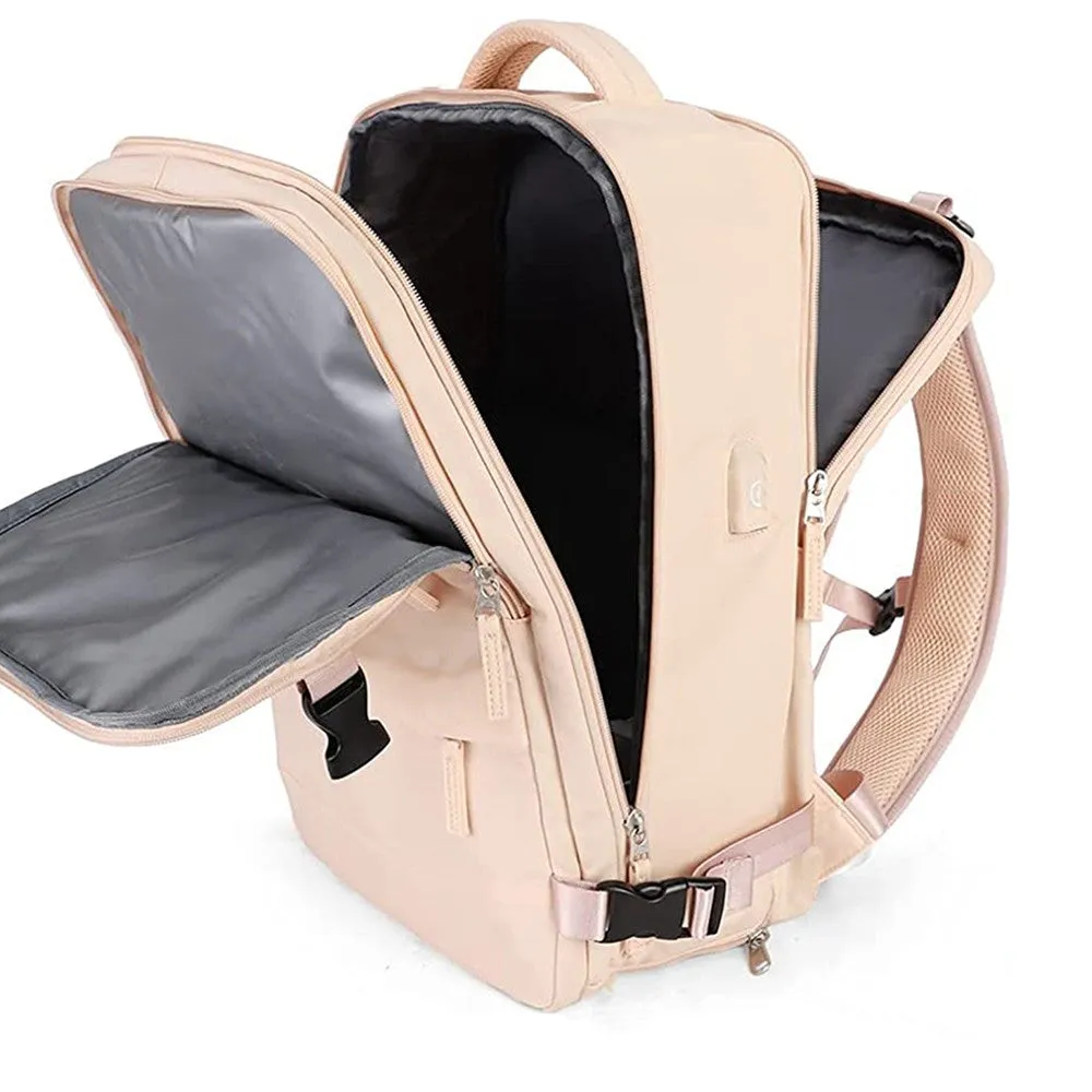 Large Travel Backpack Hiking Backpack Outdoor Gym Bag Mommy Bag-Beige