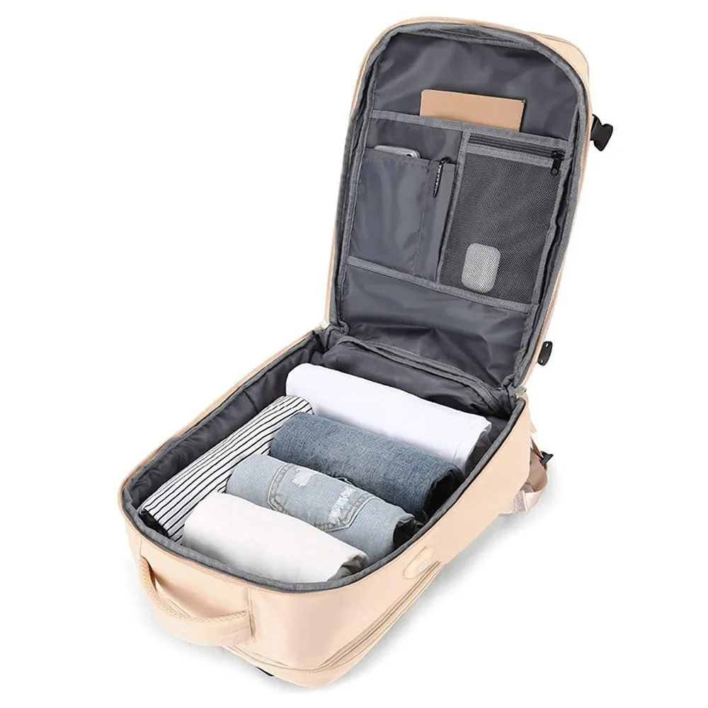 Large Travel Backpack Hiking Backpack Outdoor Gym Bag Mommy Bag-Beige