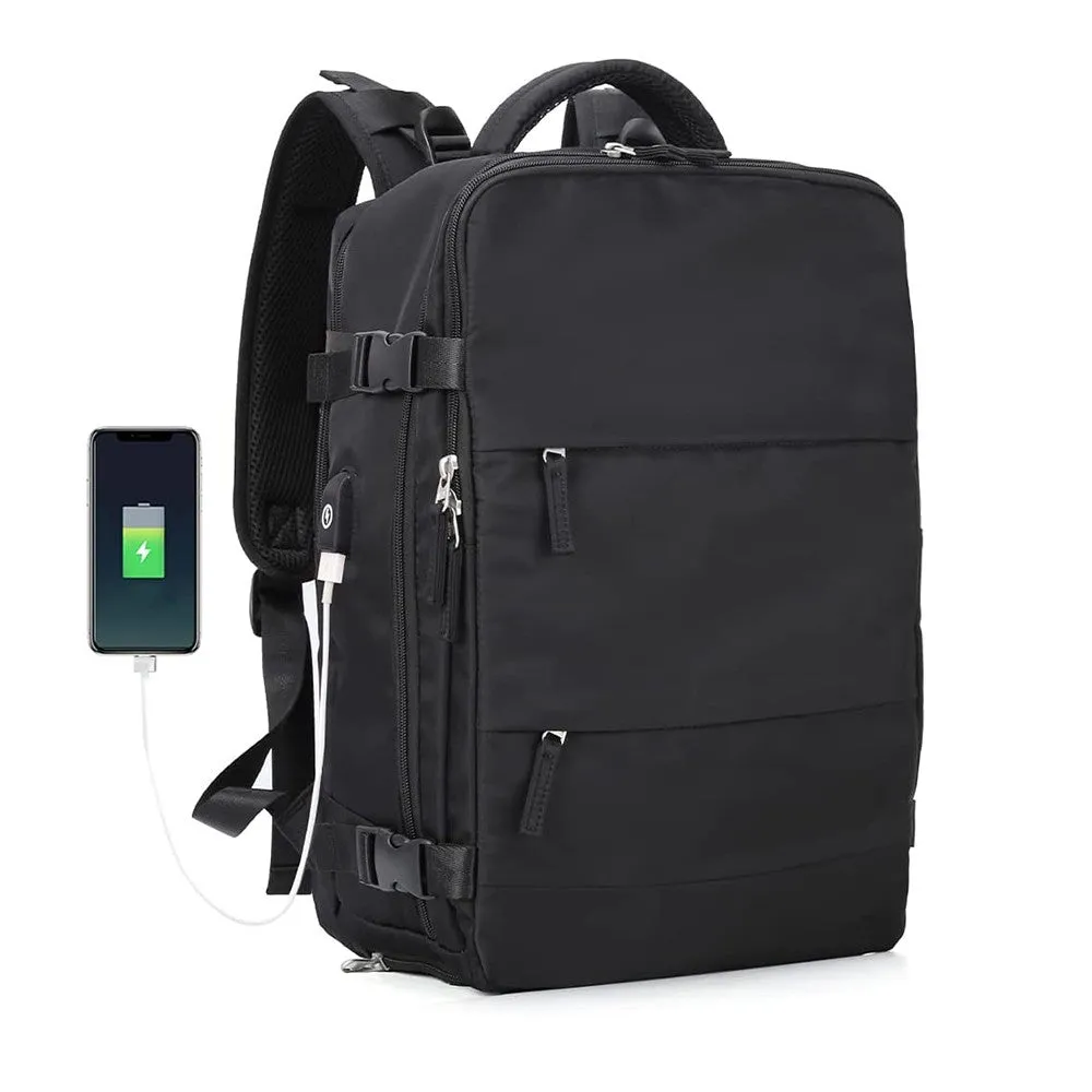 Large Travel Backpack Hiking Backpack Outdoor Gym Bag Mommy Bag-Black